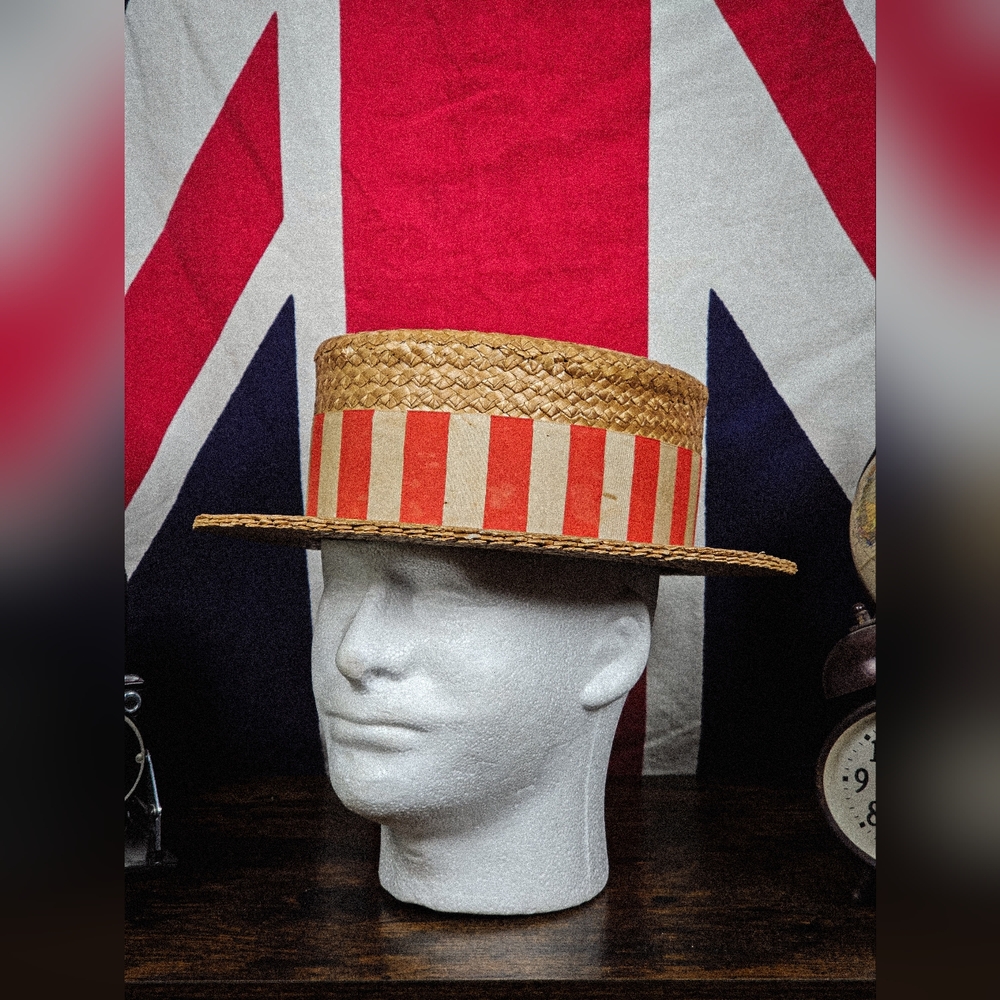 True Vintage Boater Hat Circa 1930s 7 1/8